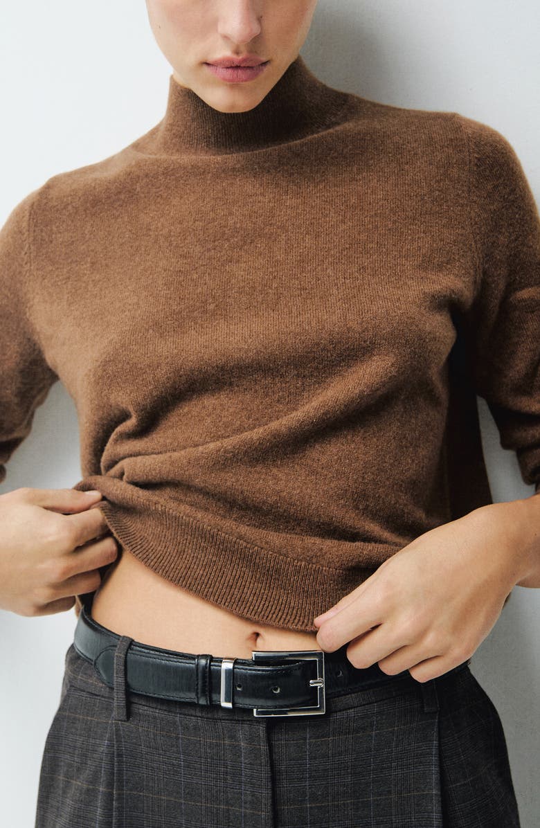 MANGO Mock Neck Cashmere Sweater, Main, color, 