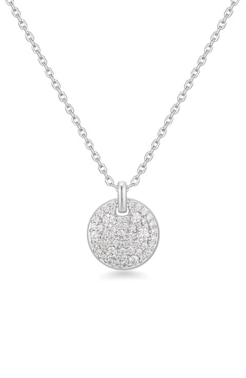 Pavé Disc Pendant Necklace