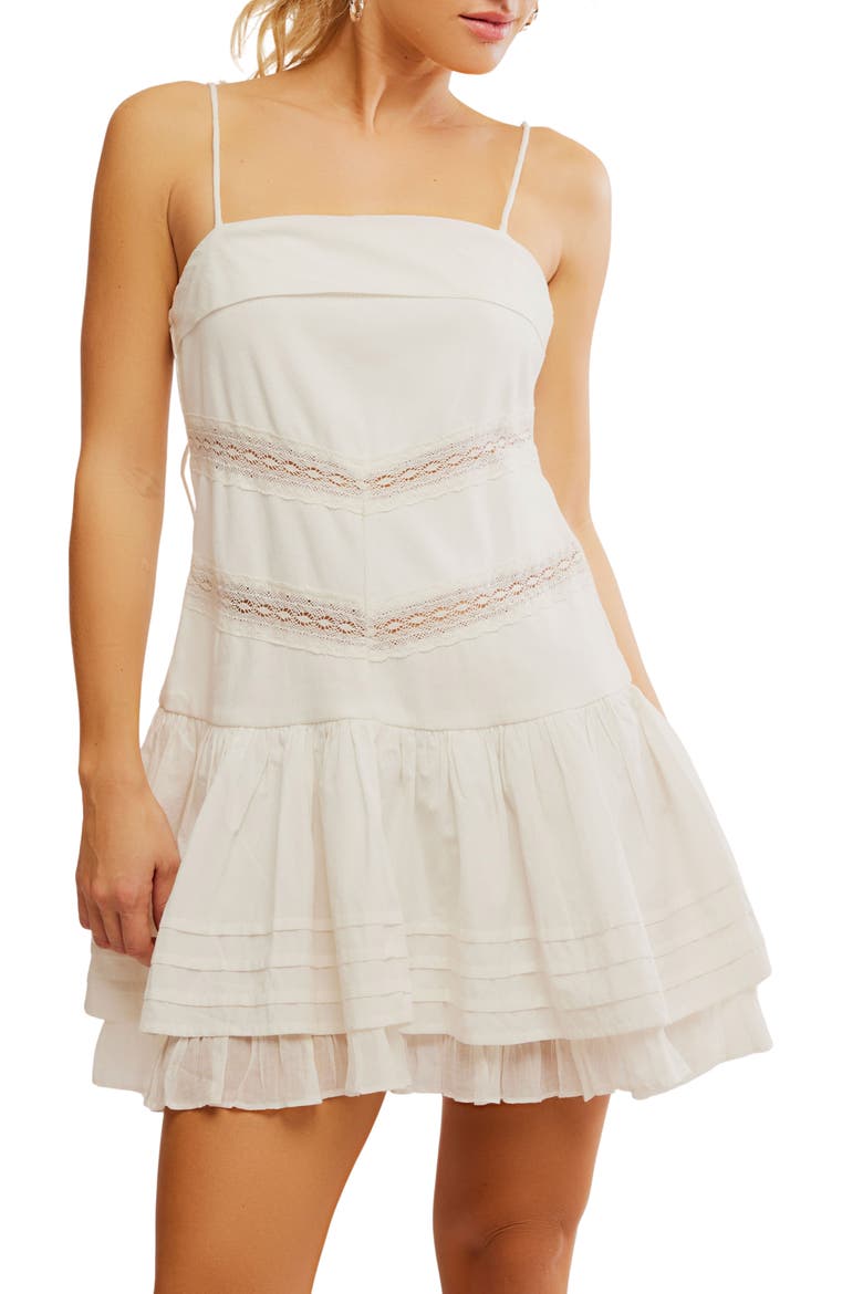 Bliss Stretch Cotton Minidress, Alternate, color, IVORY