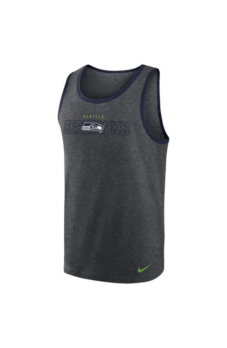 Nike Men's Nike Heathered Charcoal Seattle Seahawks Tri-Blend Tank Top, Alternate, color, 