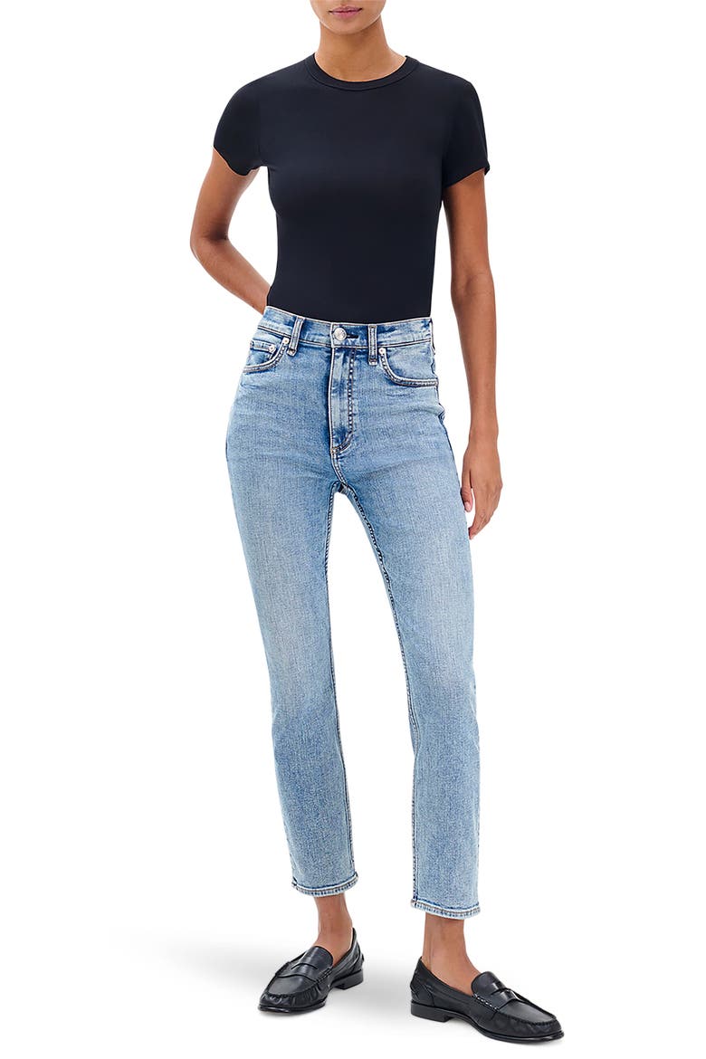Flexi Wren High Waist Ankle Slim Straight Leg Jeans, Alternate, color, NYASA