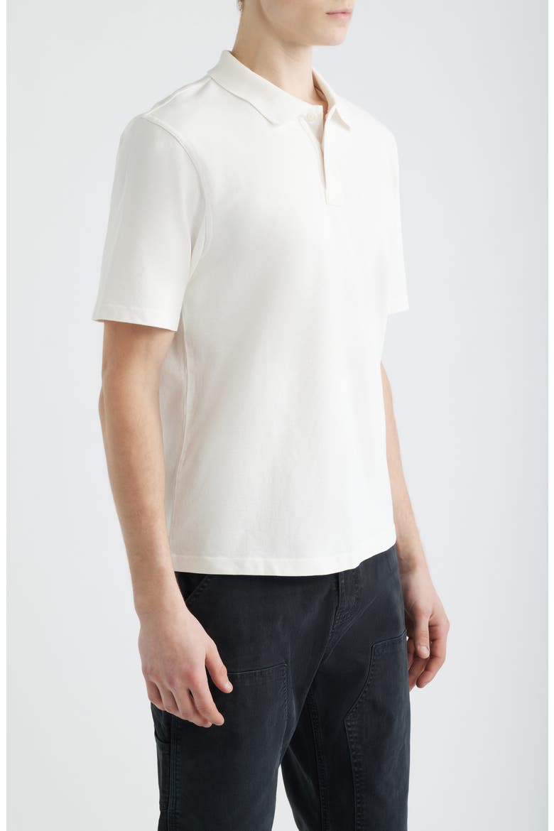 Brushed Cotton Piqué Polo, Alternate, color, WHITE