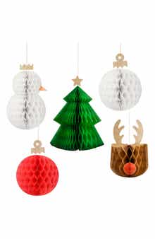 Set of 5 Large Hanging Honeycomb Decorations
