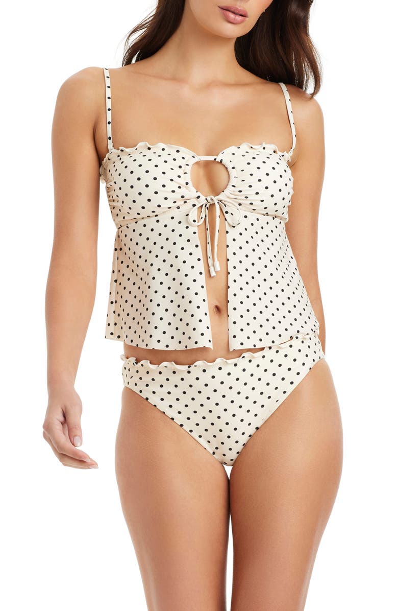 Sanctuary Merrow Polka Dot Bandeau Tankini Top, Alternate, color, 