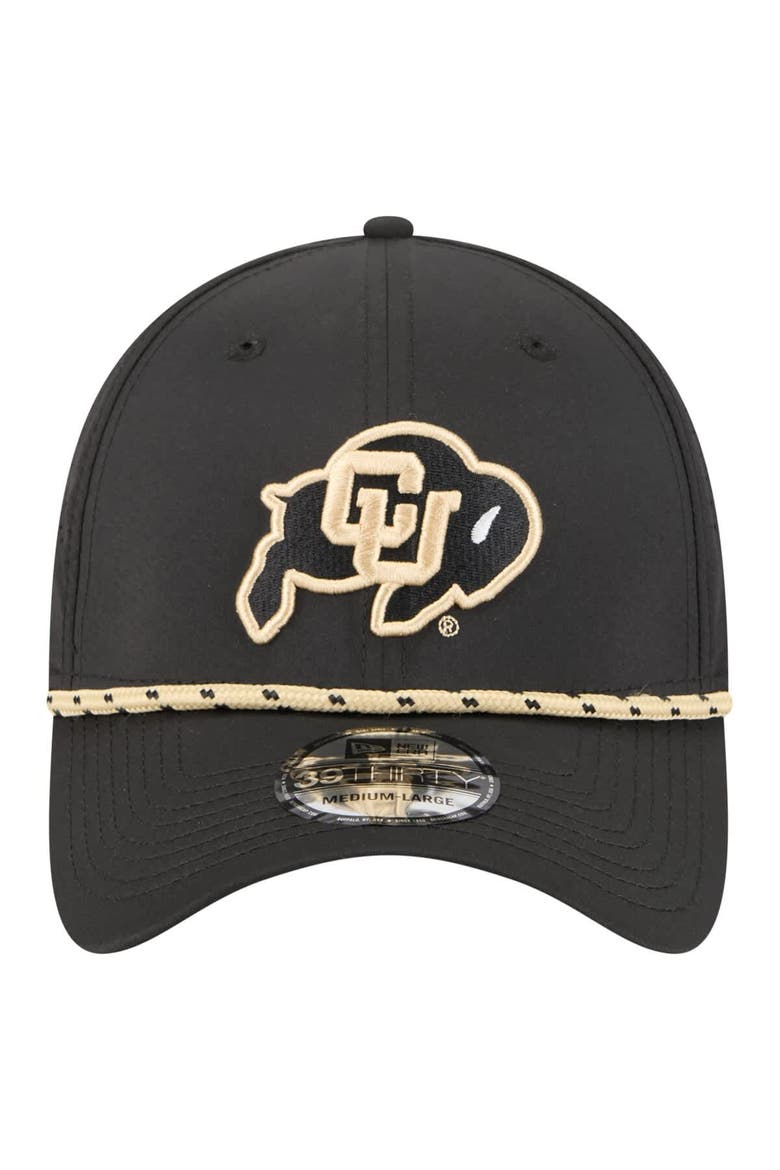 Men's New Era  Black Colorado Buffaloes Rope 39THIRTY Flex Hat, Alternate, color, Black