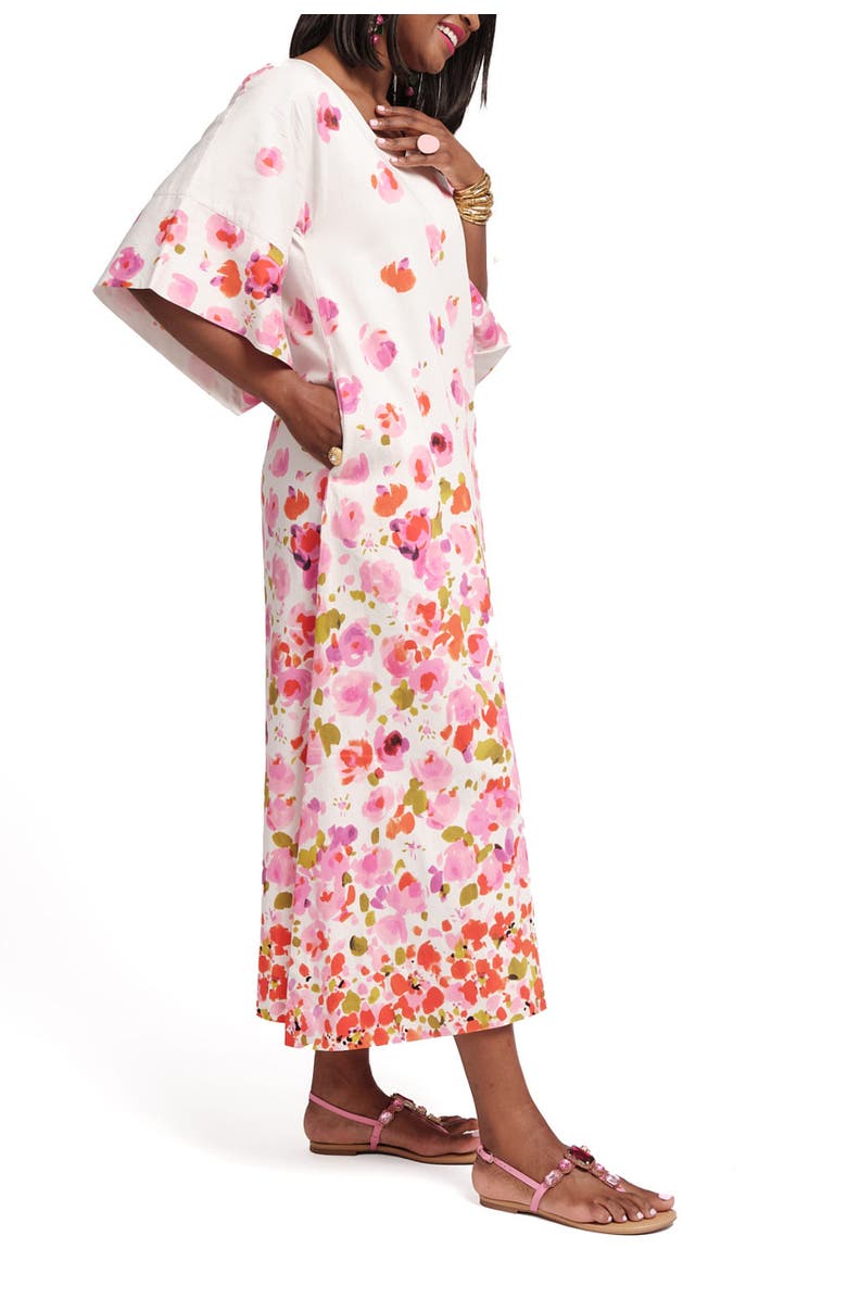 Frances Valentine Fin and Tonic Maxi Dress Pocket Full of Posies, Alternate, color, Oyster/Pink