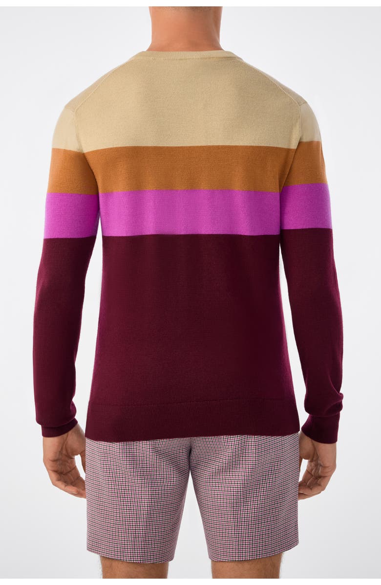 MR TURK Romero Slim Fit Color Block Crewneck Sweater, Alternate, color, Elderberry Multi