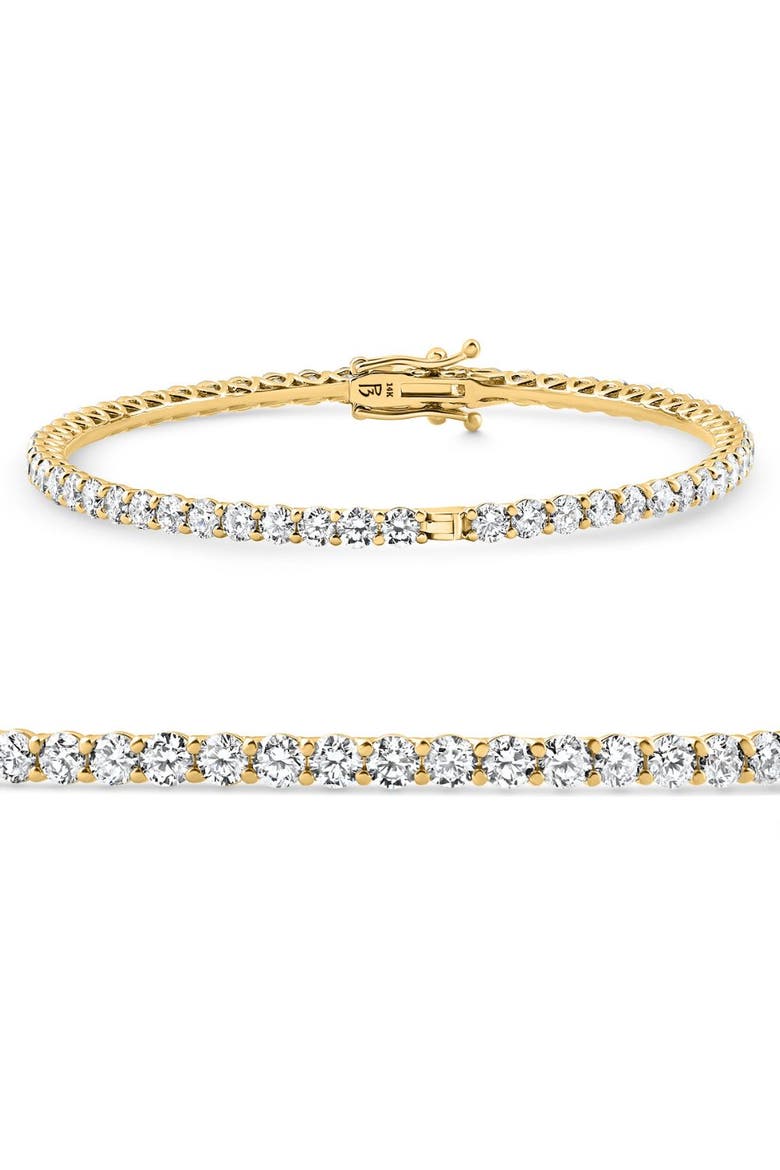 6Ct Diamond Hinged Bangle Bracelet 14k Gold Lab Grown 7", Main, color, 14k Yellow Gold