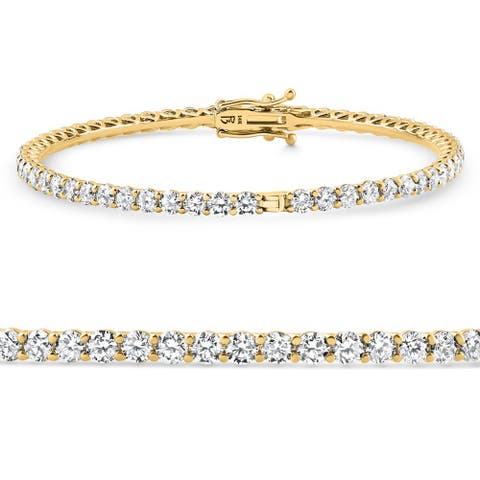 6Ct Diamond Hinged Bangle Bracelet 14k Gold Lab Grown 7"