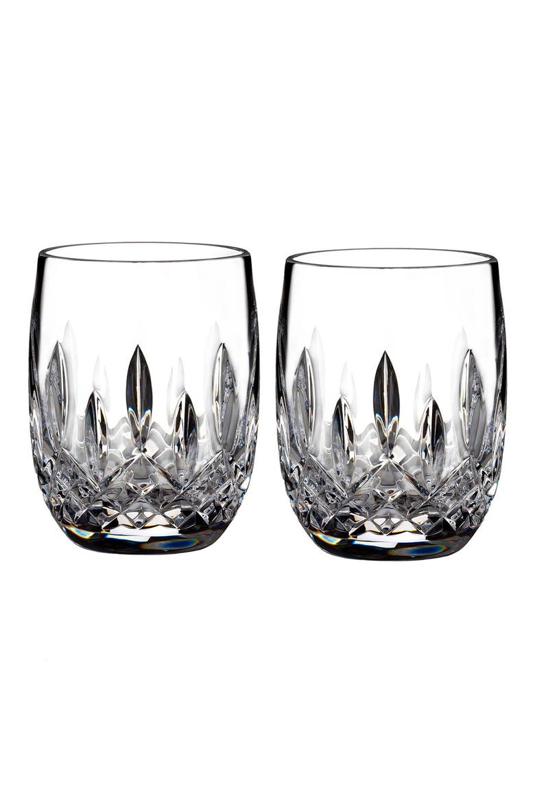 Lismore Connoisseur Set of 2 Lead Crystal Rounded Tumblers, Main, color, CLEAR