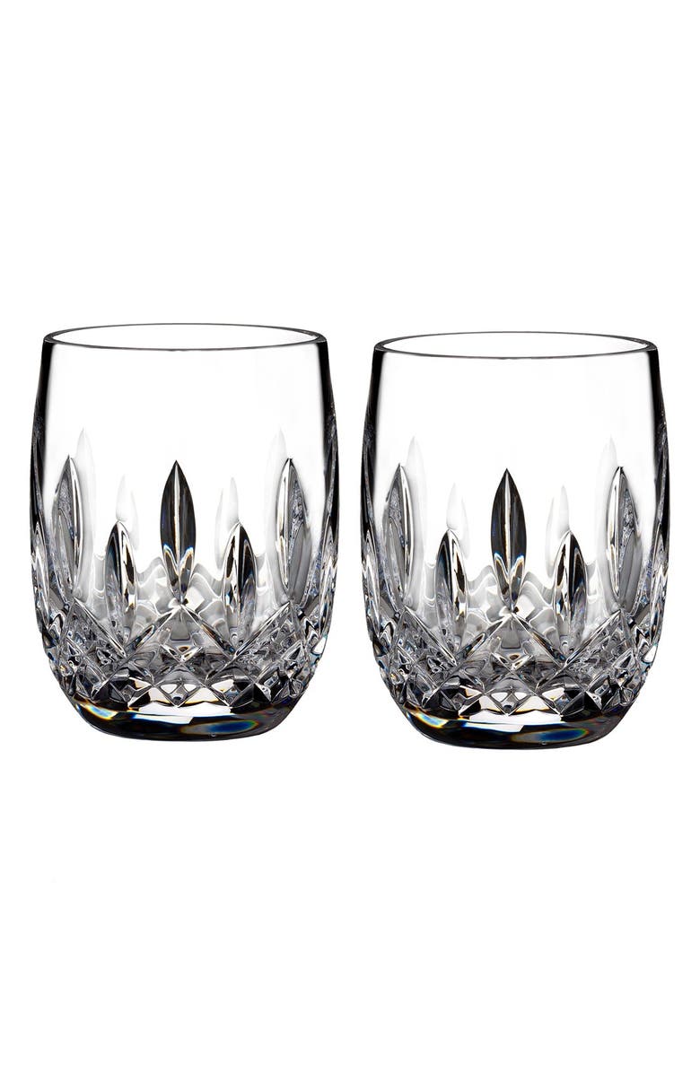 Waterford Lismore Connoisseur Set of 2 Lead Crystal Rounded Tumblers, Main, color, Clear