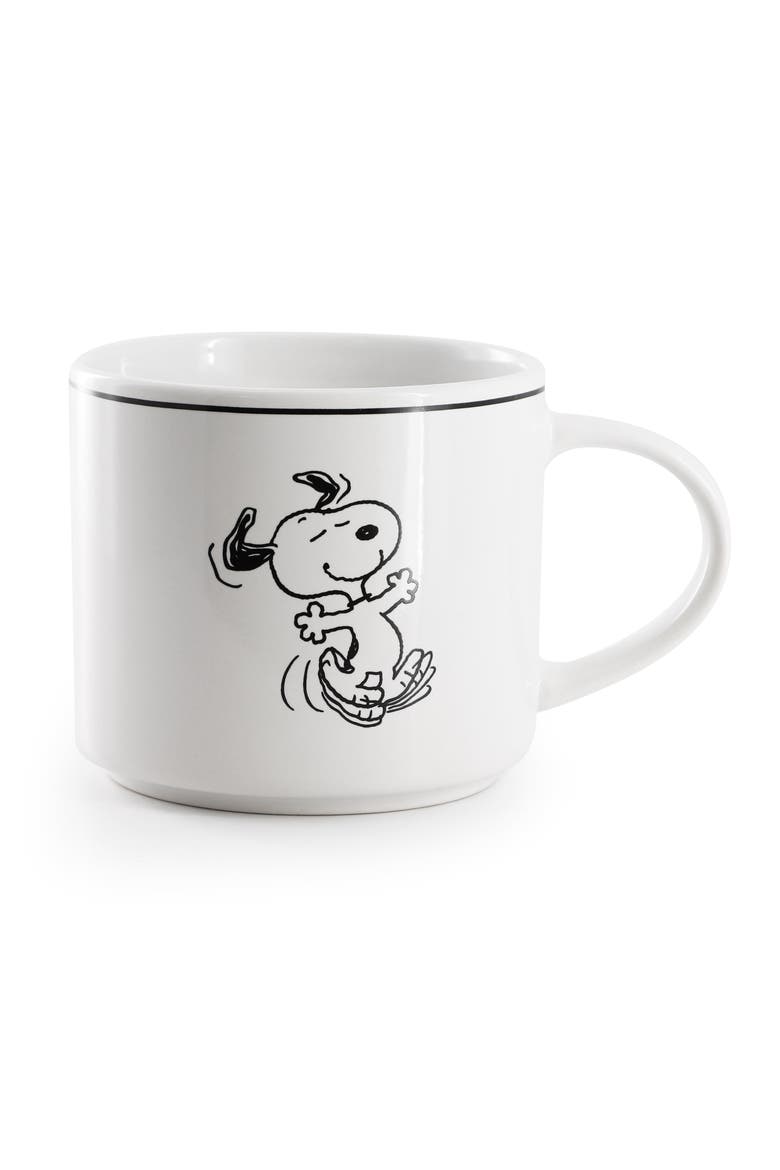 4 Piece 16 Ounce Stoneware Mug Set in White, Alternate, color, White