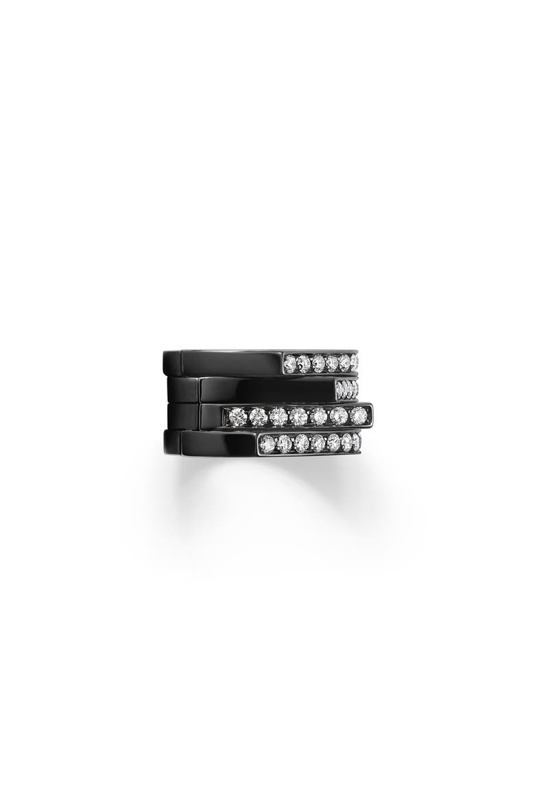 Antifer Diamond Ear Cuff, Main, color, BLACK GOLD
