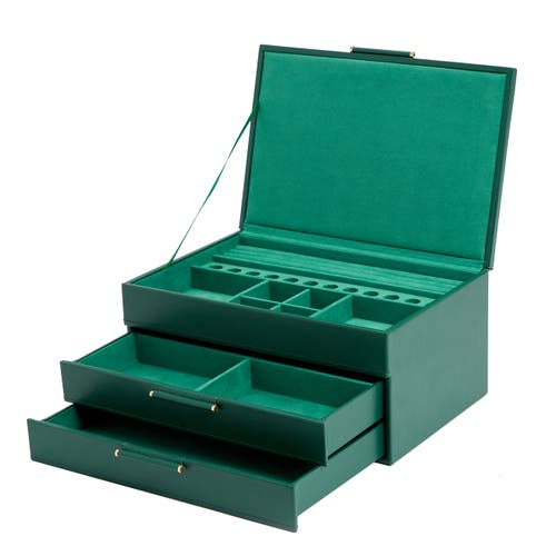 Wolf Sophia Jewelry Box With Drawers In Green