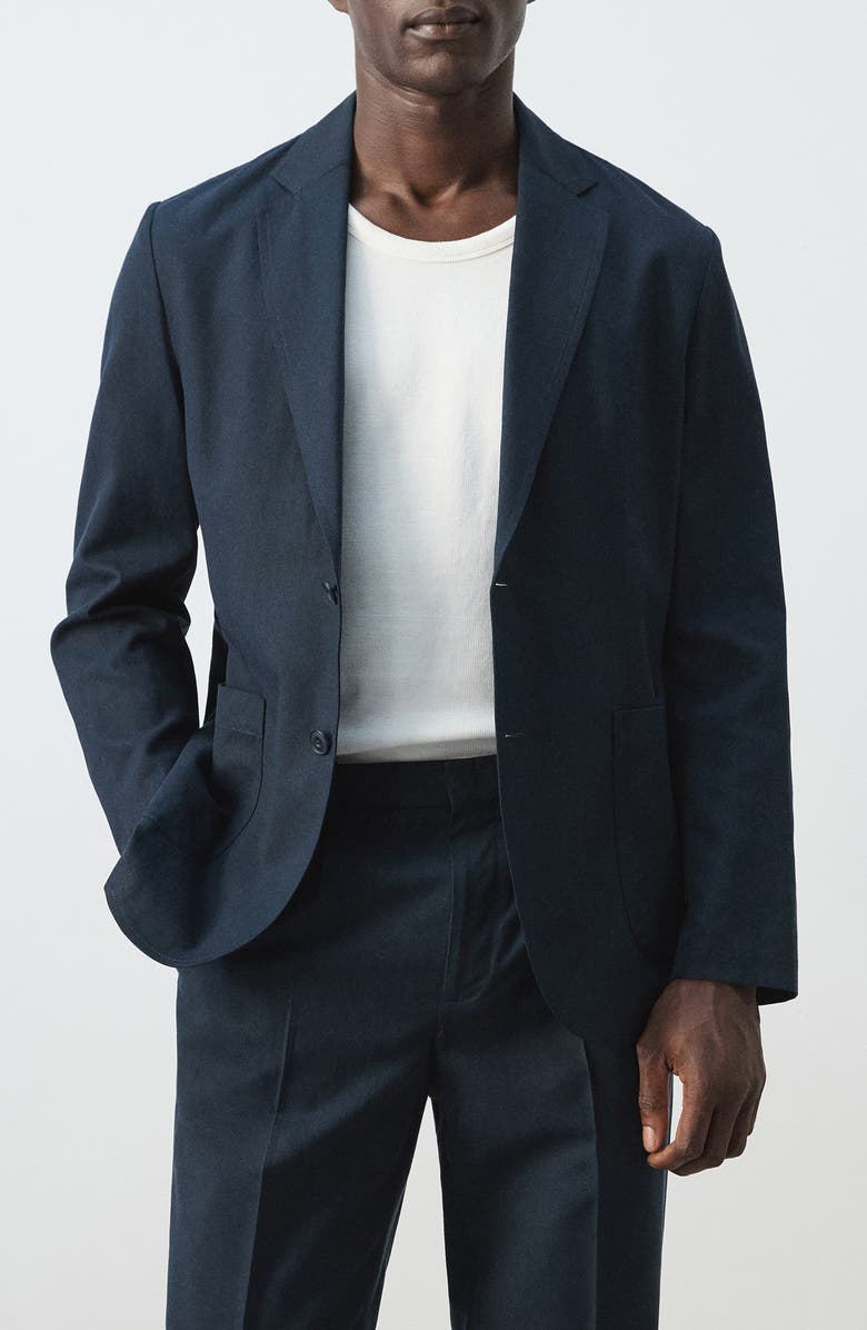 MANGO Slim Fit Blazer, Main, color, Navy