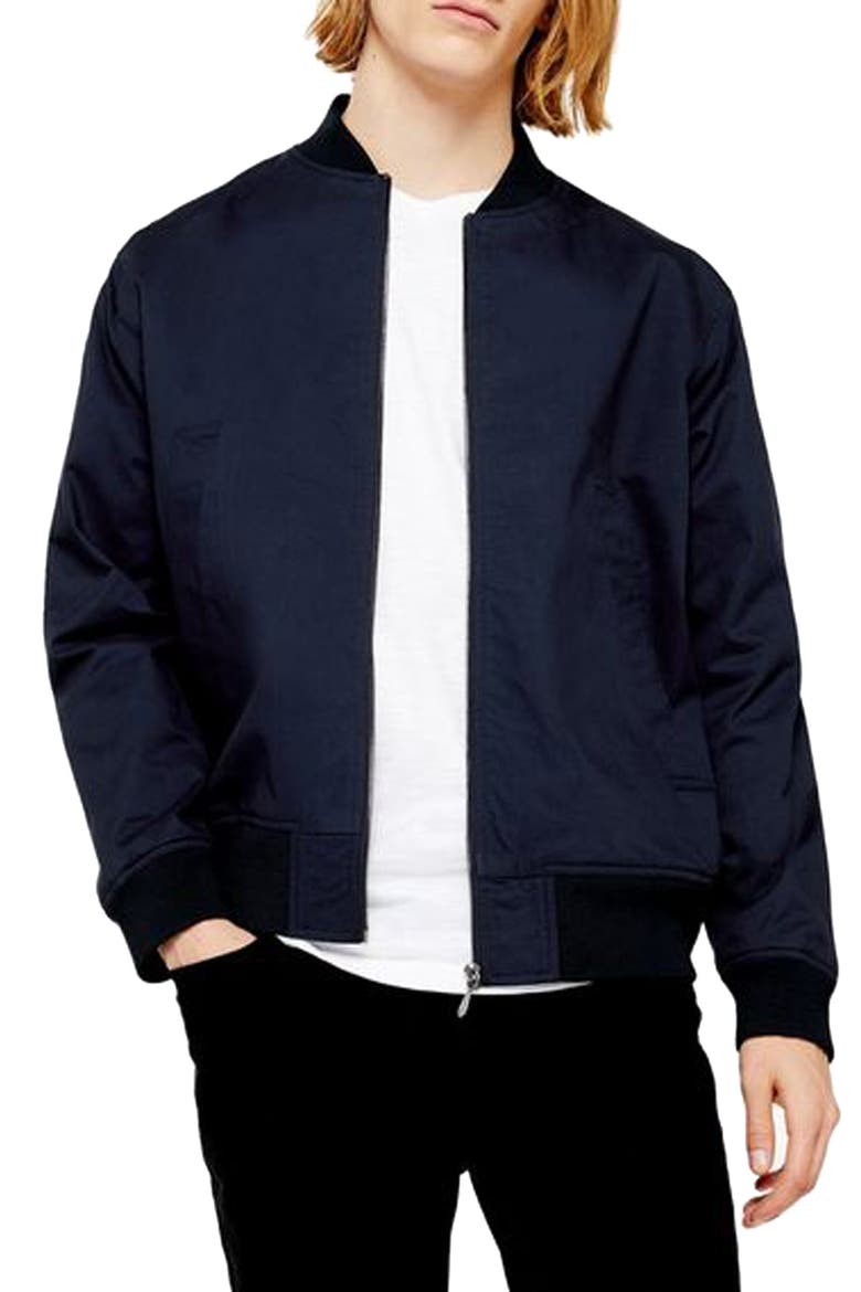 Anthony Bomber Jacket, Main, color, NAVY BLUE