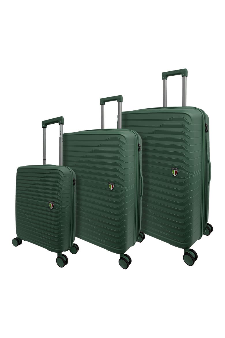 Indomito 3-Piece Hardside Spinner Luggage Set, Main, color, HUNTER GREEN