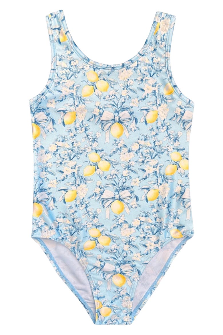 Kids' Crossback Swimsuit, Main, color, DUSTY BLUE