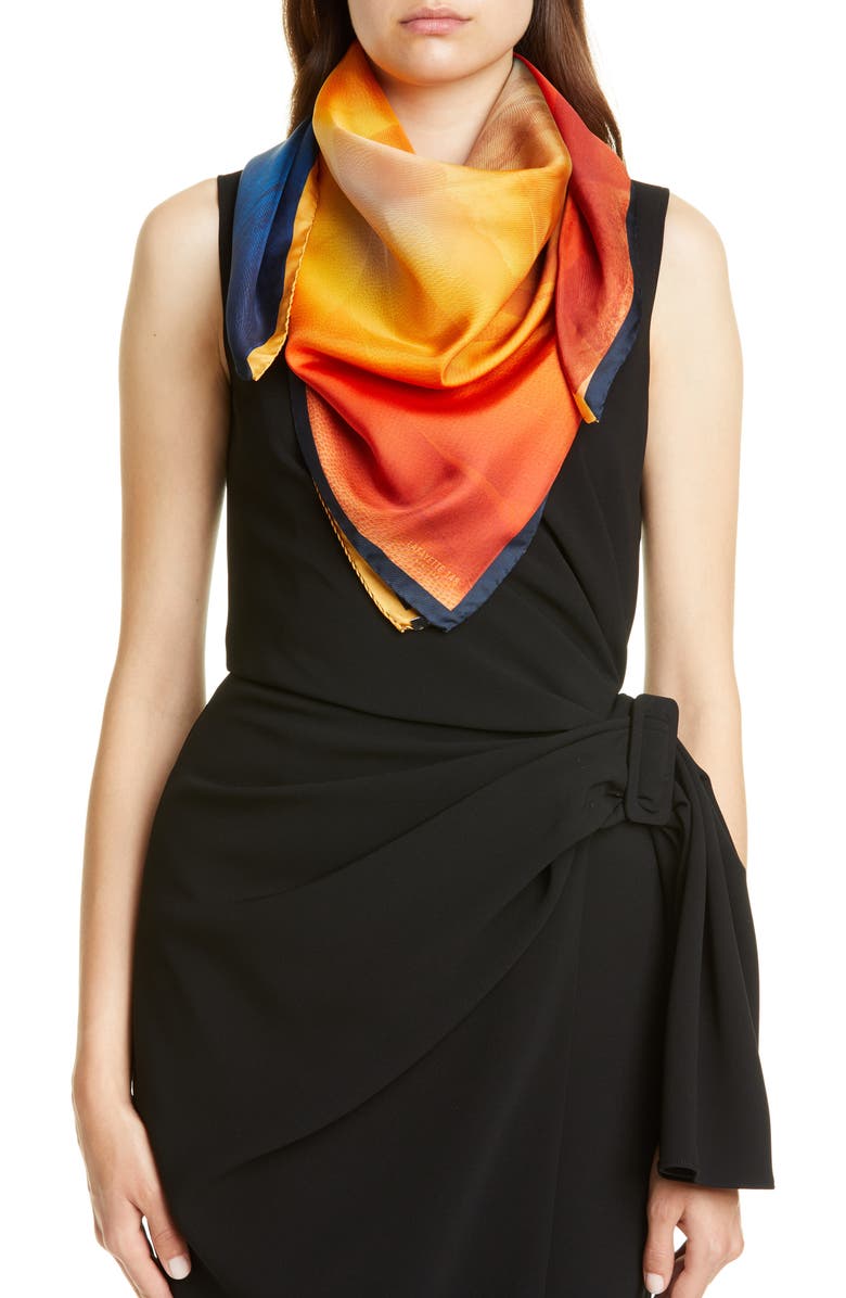 Lafayette 148 New York Textured Desert Silk Scarf, Main, color, 