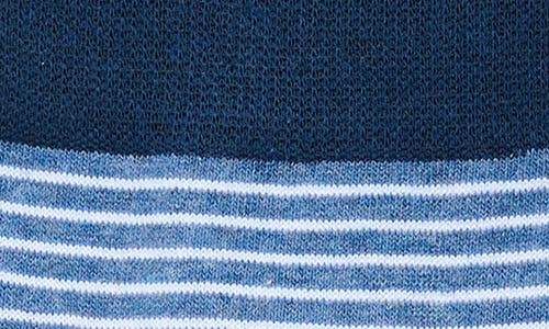Cole Haan Stripe Dress Socks In Blue