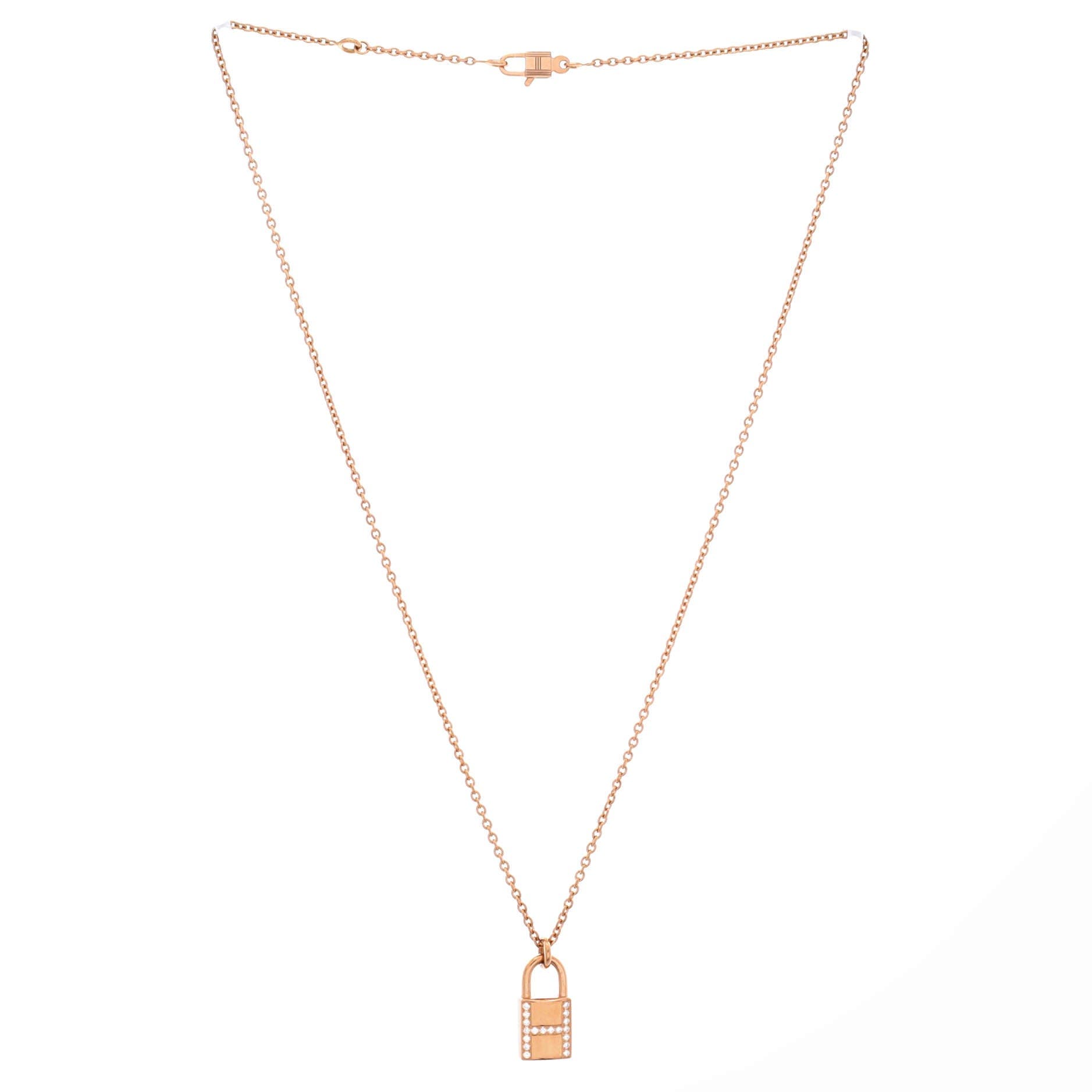 Amulettes Cadenas Pendant Necklace 18K Rose Gold with Diamonds, Alternate, color, Rose Gold