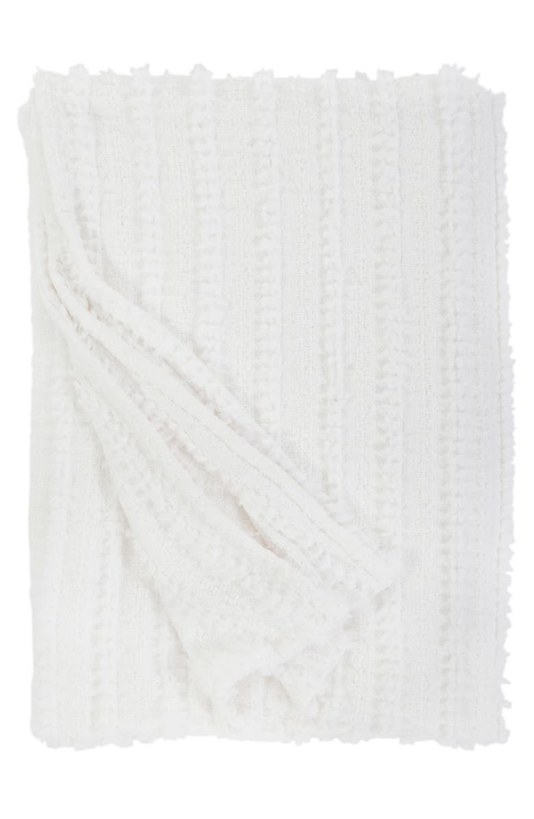Pom Pom at Home Camille Oversize Cotton Throw Blanket, Main, color, Winter White