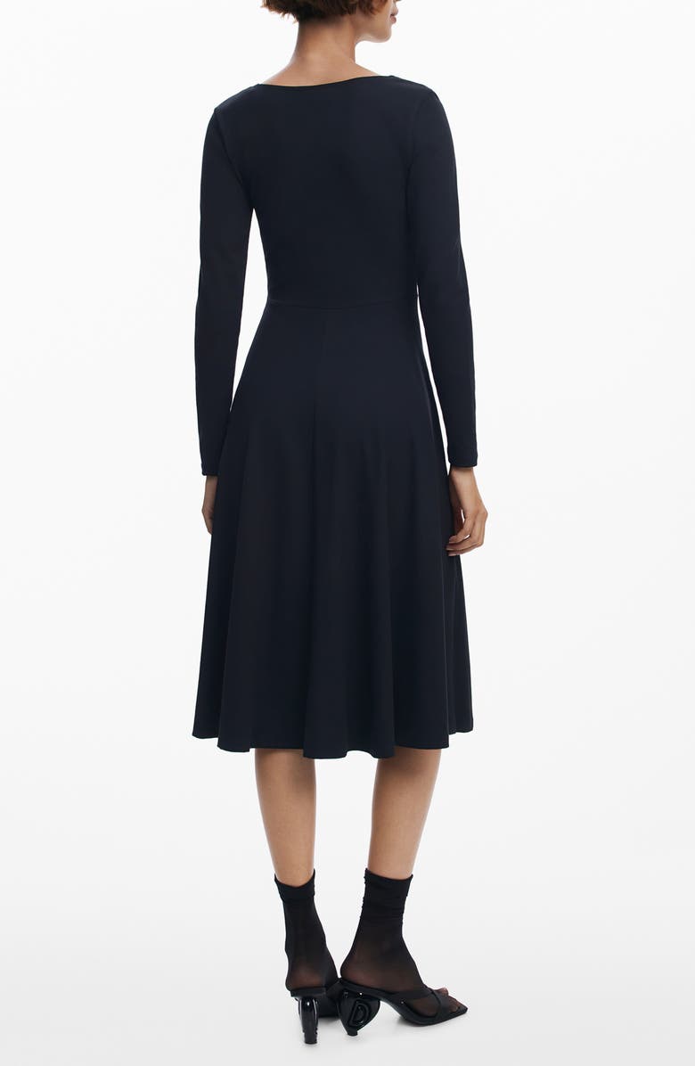 Desigual Lily Long Sleeve Jersey Midi Dress, Alternate, color, Black