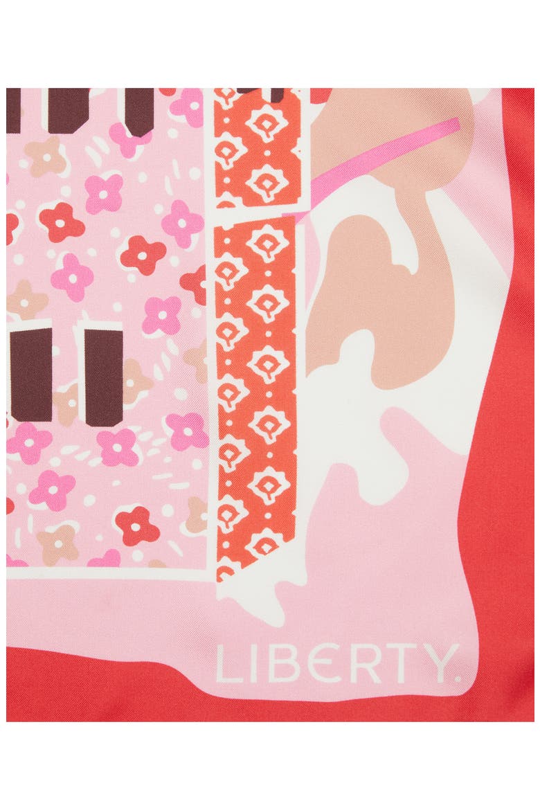 Tudor Patchwork Silk Square Scarf, Alternate, color, RED