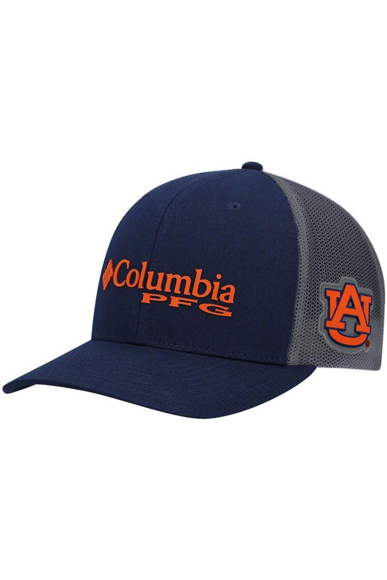 Men's Columbia Navy Auburn Tigers PFG Snapback Adjustable Hat, Main, color, Navy