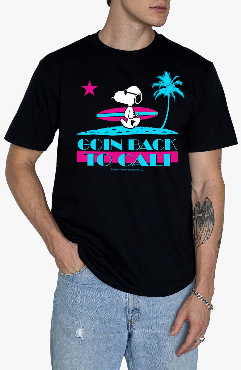 RIOT SOCIETY Peanuts Goin' Back To Cali Graphic T-Shirt, Main, color,