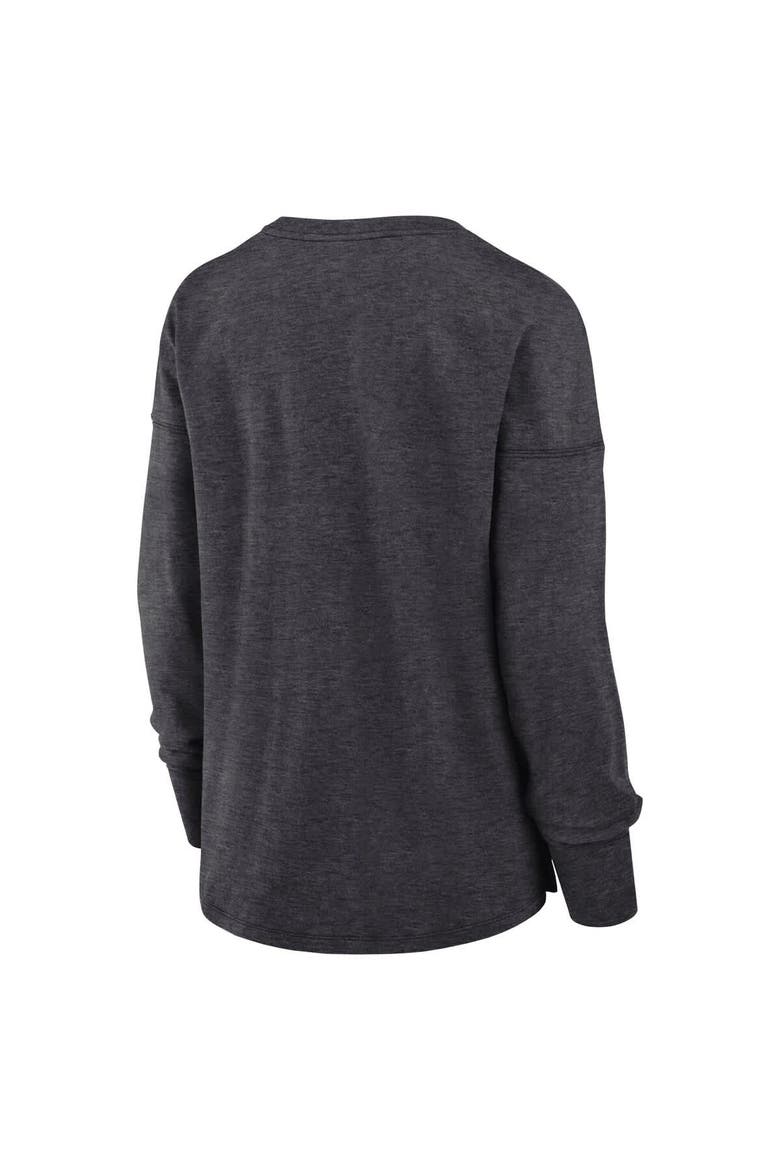 Women's Fanatics  Heather Charcoal Utah Mammoth Primary Logo Legacy Long Sleeve T-Shirt, Alternate, color, Heather Charcoal