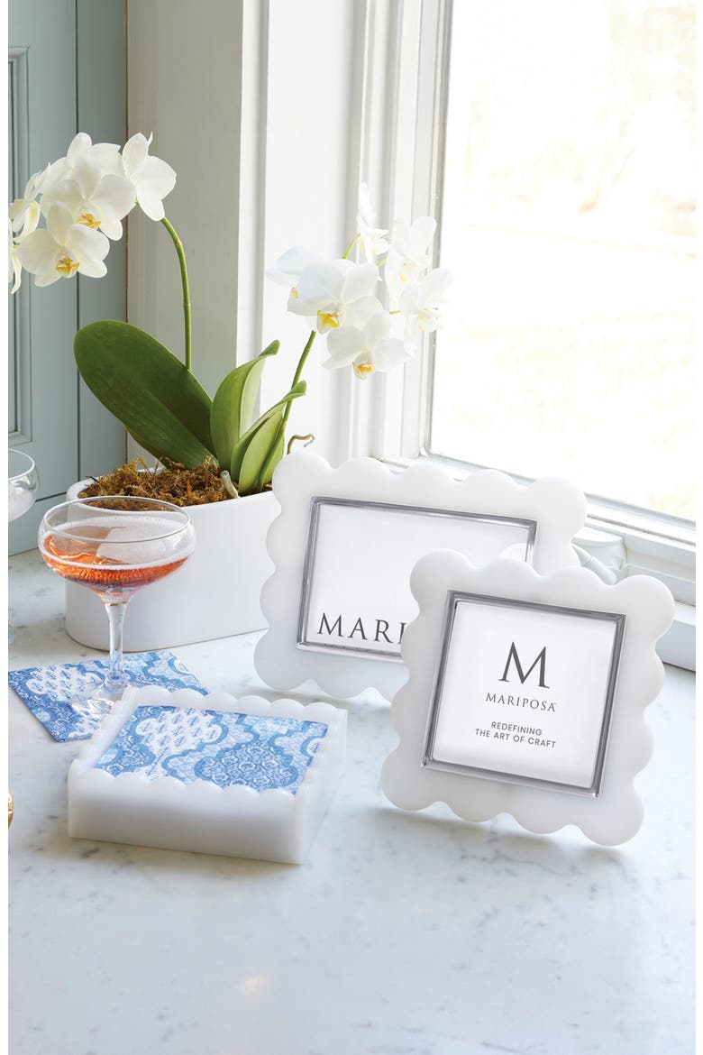 Mod White Scallop 4 x 6-Inch Picture Frame, Alternate, color, WHITE