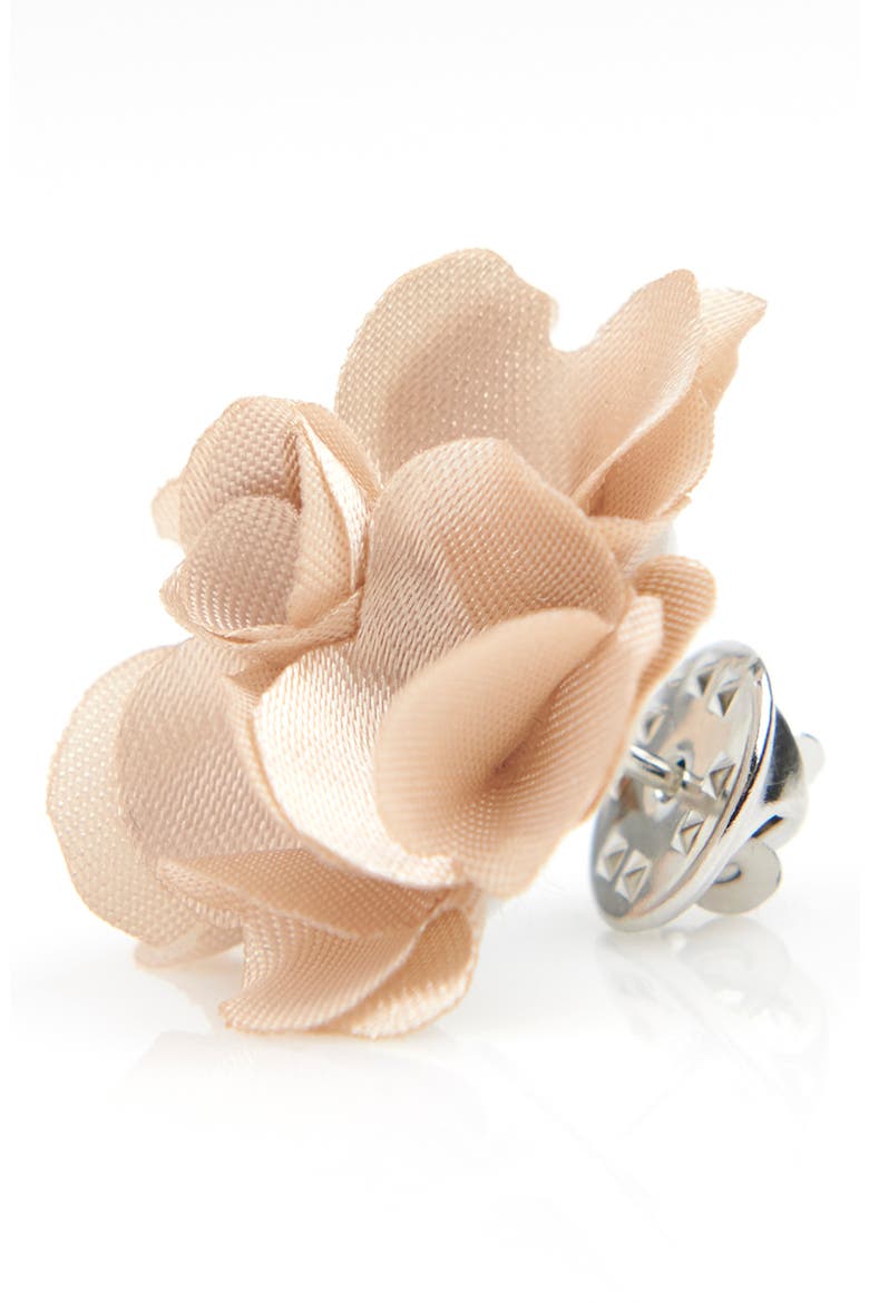 Men's Flower Lapel Pin, Alternate, color, CHAMPAGNE