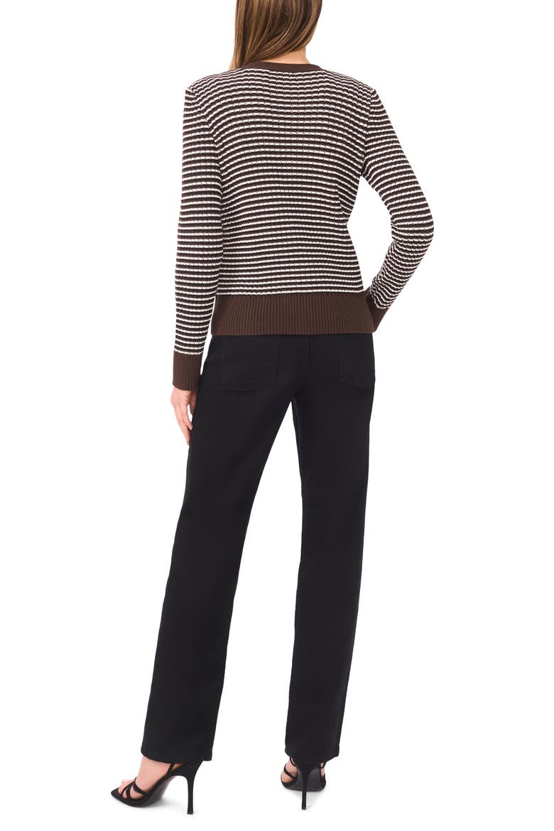 Stripe V-Neck Cardigan, Alternate, color, DELICIOSO