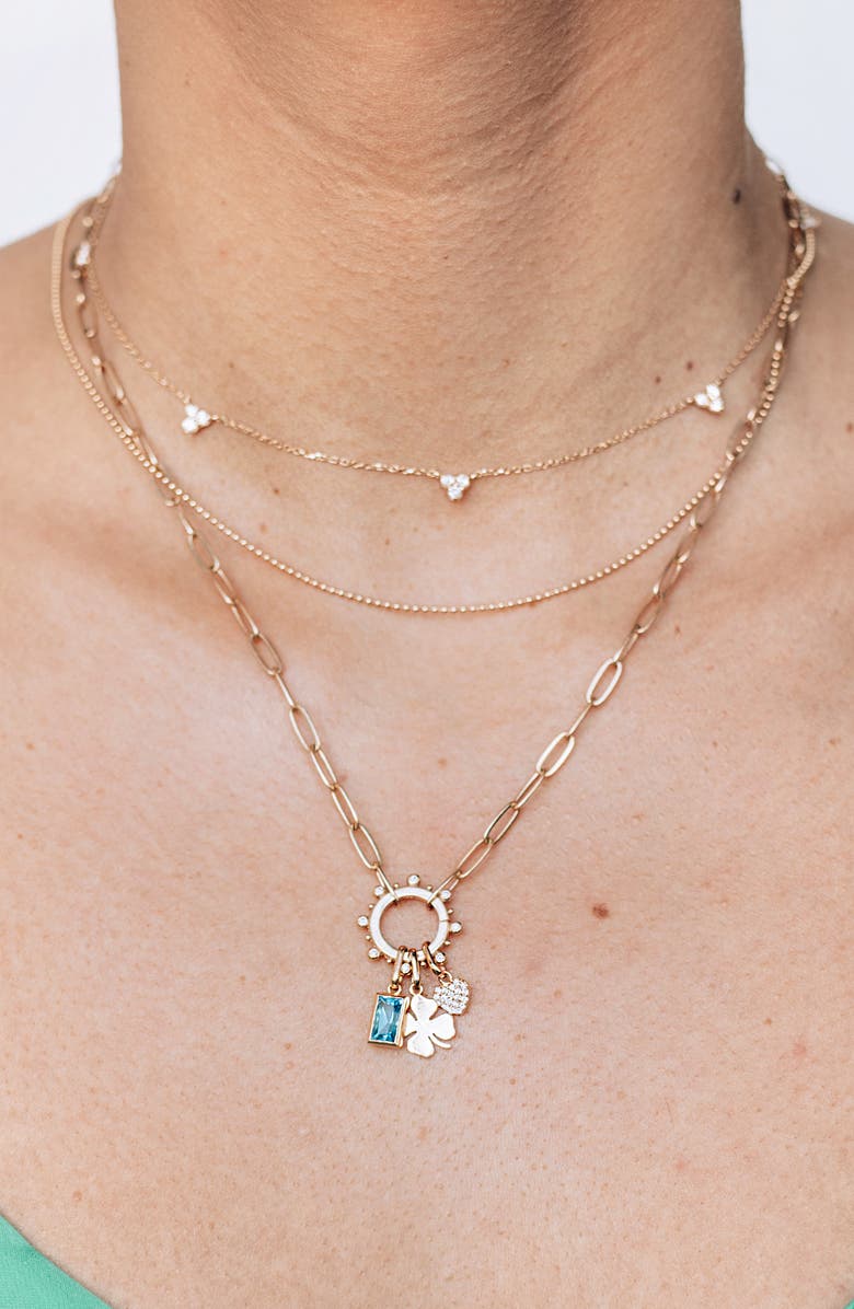 Anzie Love Letter Pavé Diamond Heart Charm, Alternate, color, Gold