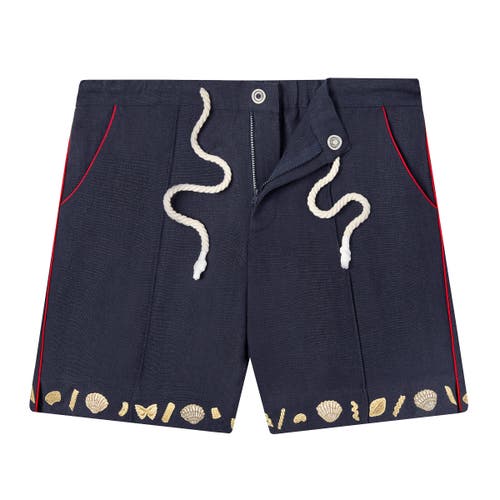 Tombolo 'vongole!' Cabana Shorts In Navy