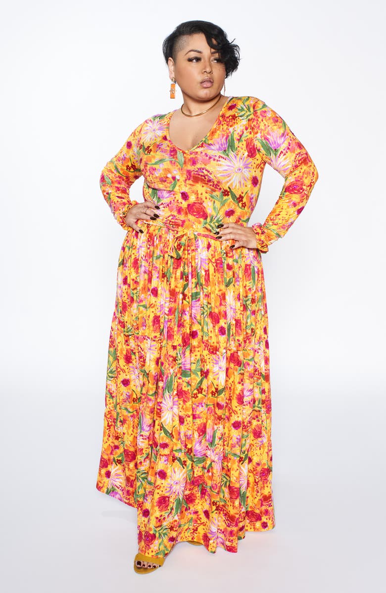 Zelie for She Blissful Long Sleeve Maxi Dress, Alternate, color, 