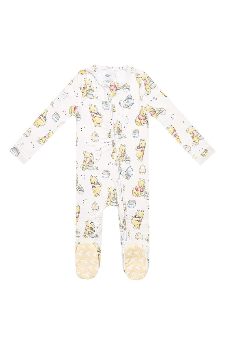 Copper Pearl Hunny Zip-Up Footie Pajamas, Main, color, Hunny