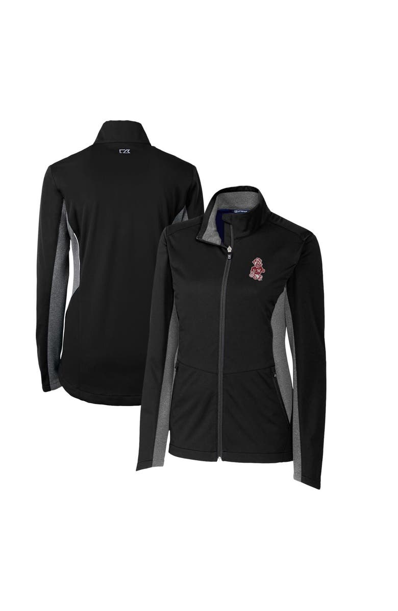 Cutter & Buck Women's Cutter & Buck Black Washington State Cougars Vault Navigate Softshell Full-Zip Jacket, Main, color, 