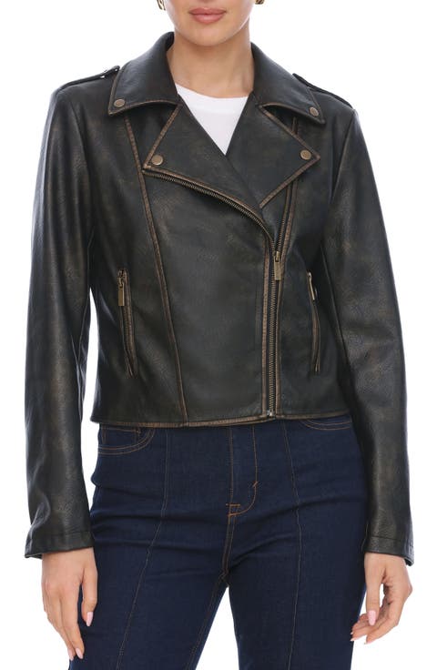 ジャケット・アウター meltthelady cropped leather like jacket 06204-