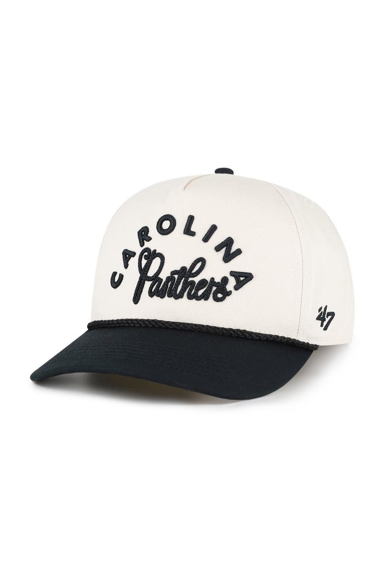Women's '47 Natural Carolina Panthers Rope Script Hitch Adjustable Hat, Main, color, Natural