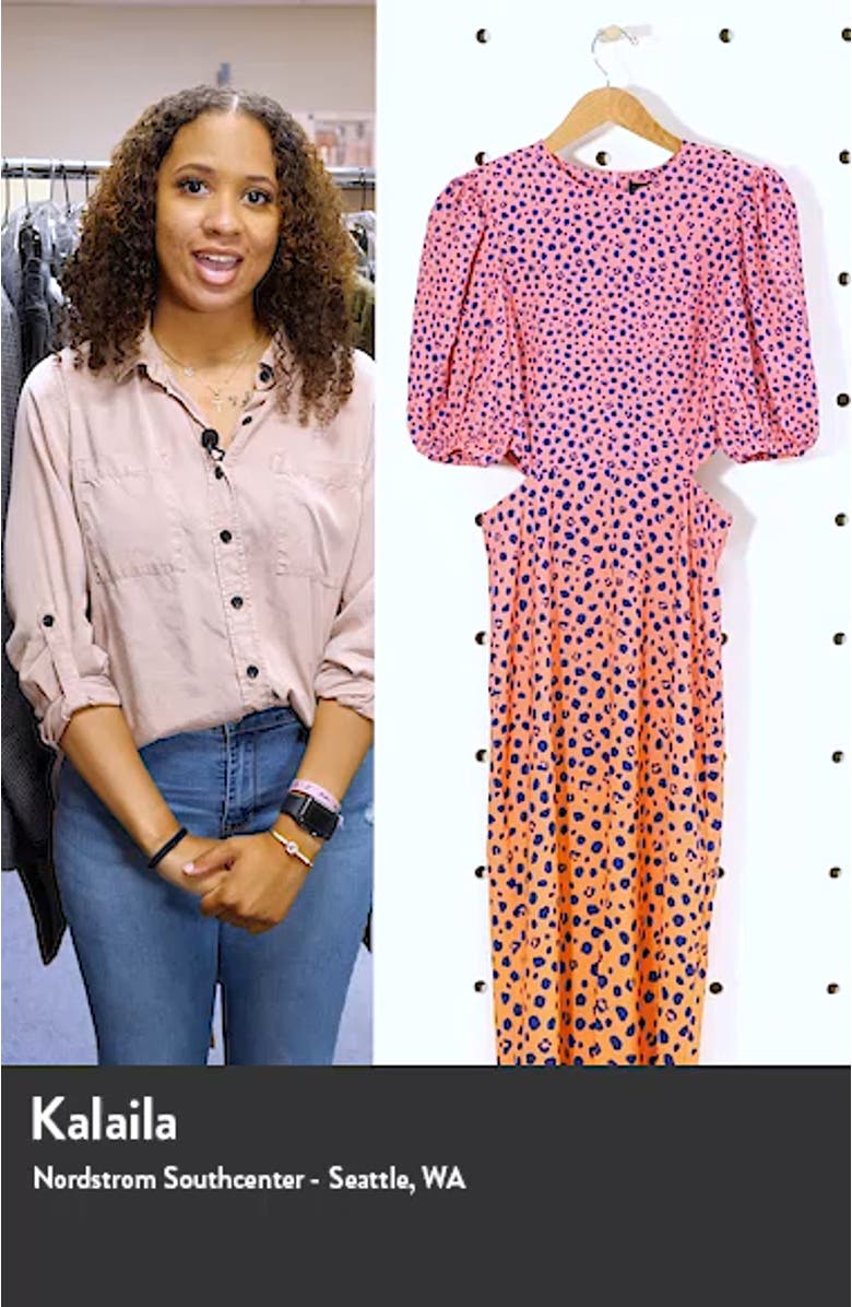 Liza Puff Sleeve Cutout Midi Dress, sales video thumbnail