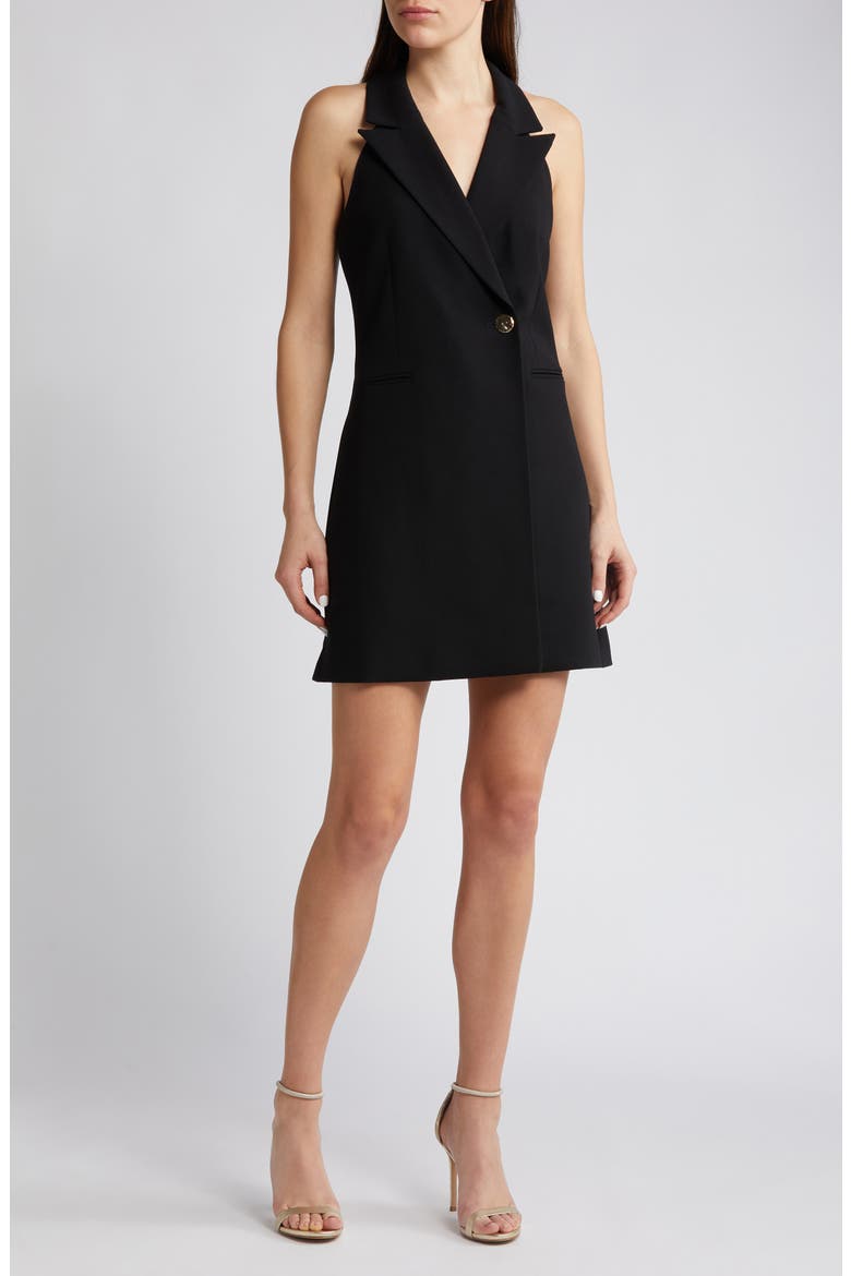 Whisper Sleeveless Blazer Minidress, Main, color, BLACKOUT