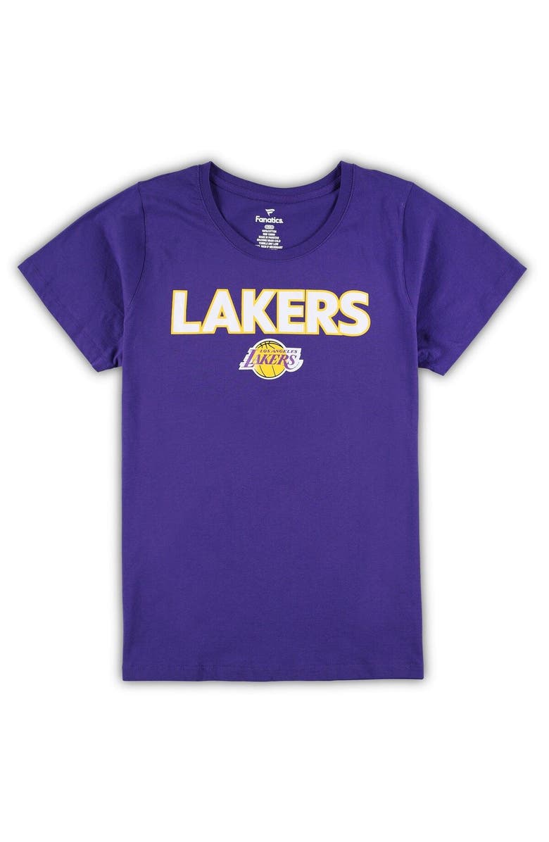 FANATICS Women's Fanatics Branded Purple/Heather Gray Los Angeles Lakers Plus Size T-Shirt & Shorts Combo Set, Alternate, color, Purple