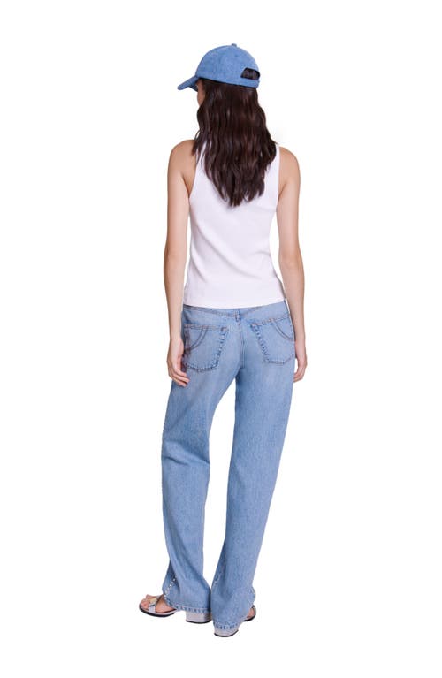 Maje Rib Knit Tank Top For Fall/winter In White