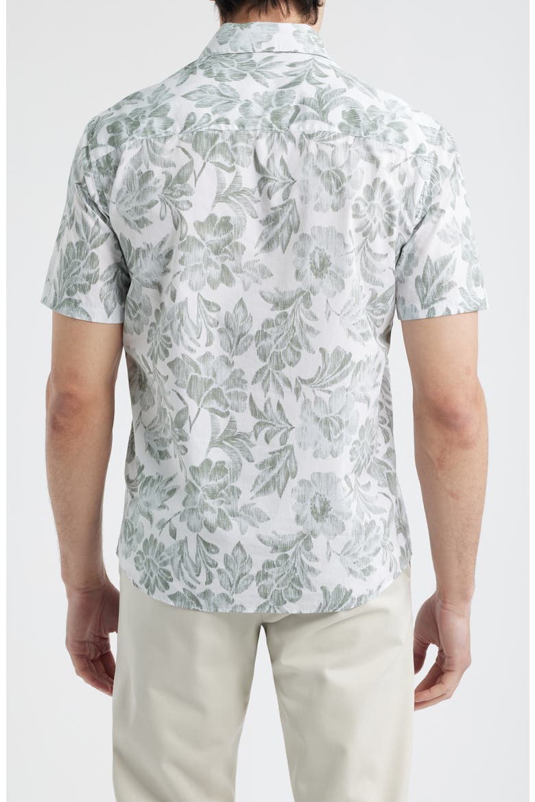 Hogan Floral Short Sleeve Button-Up Shirt, Alternate, color, LIGHT GREEN