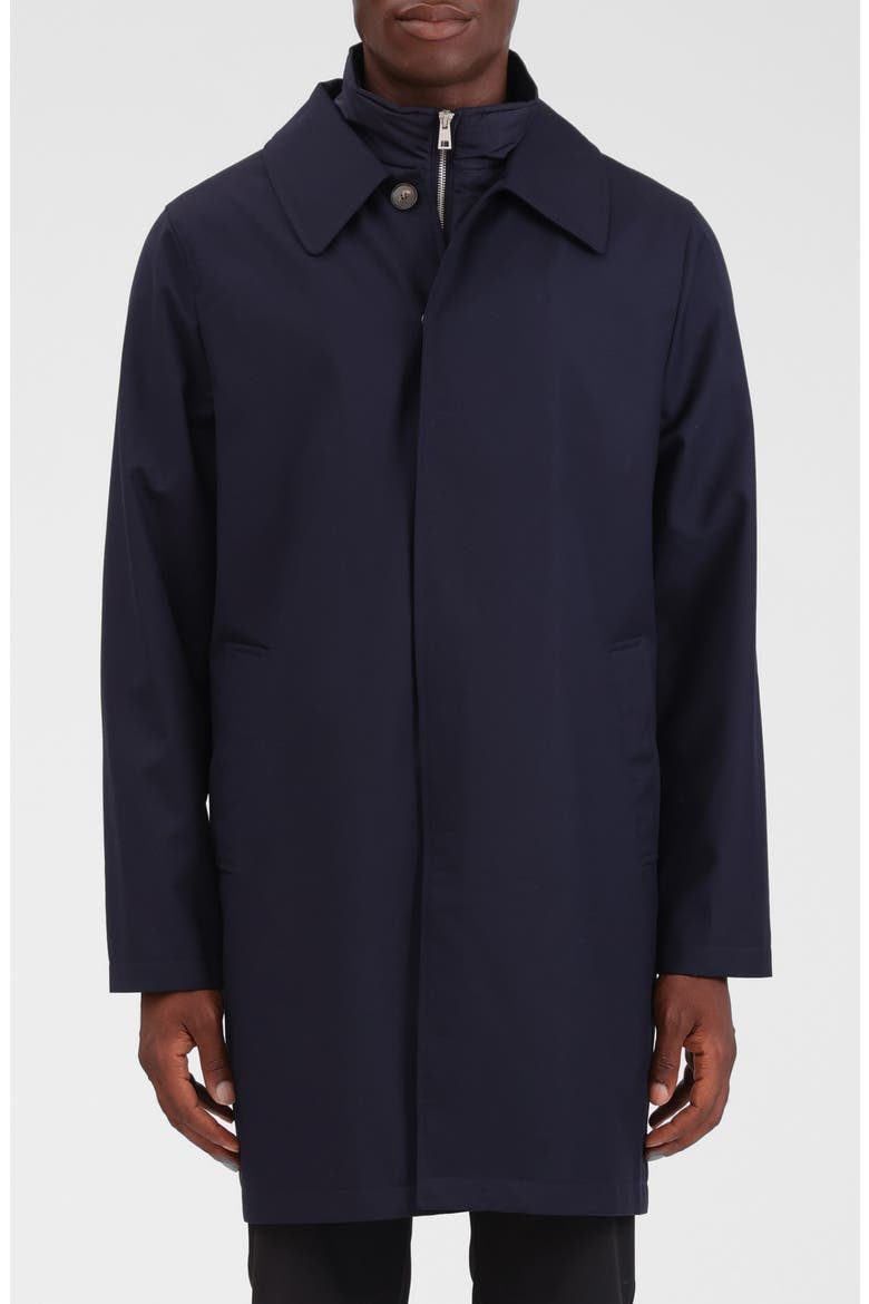 Mackintosh with Removable Quilted Bib, Alternate, color, NAVY