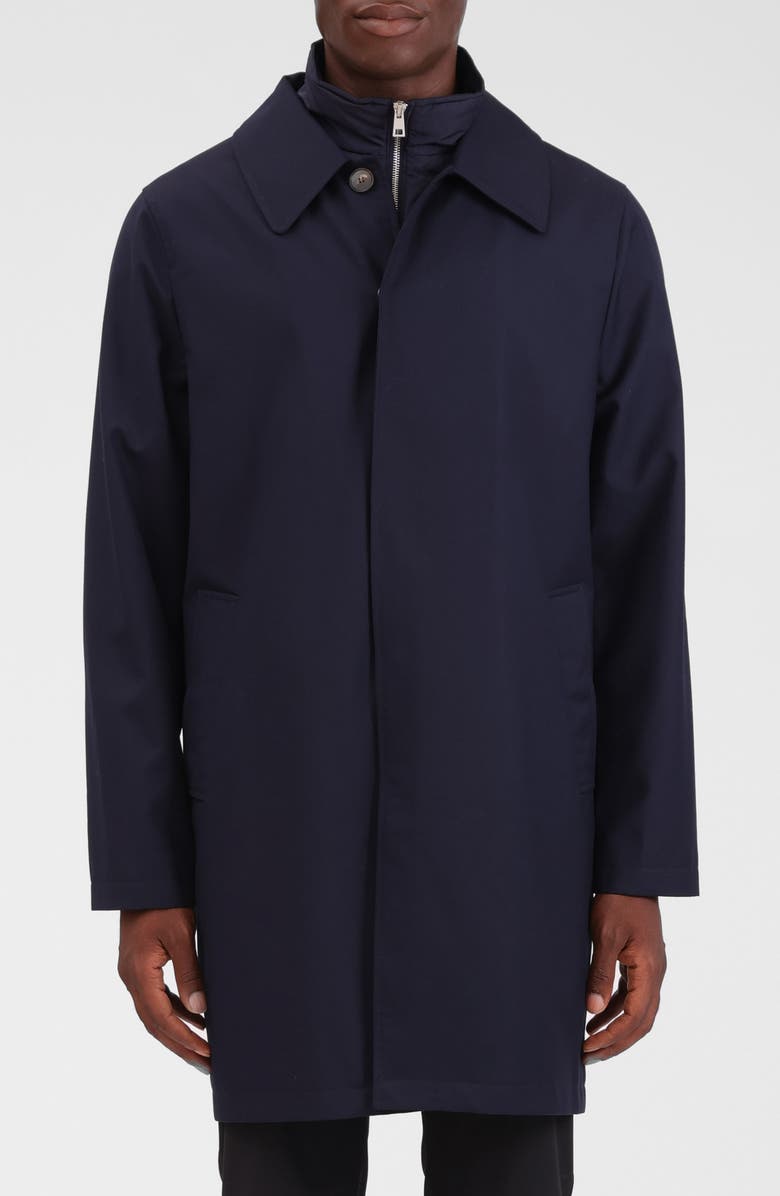 Bagatelle Mackintosh with Removable Quilted Bib, Alternate, color, Navy