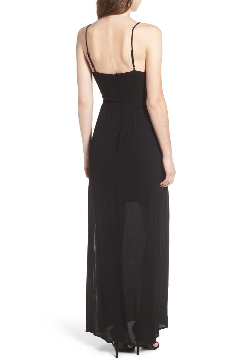 WAYF Tie Front Maxi Dress, Alternate, color, 