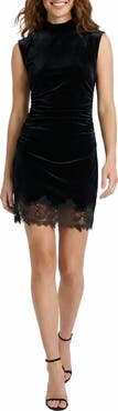 Donna Morgan Velvet Mock Neck Minidress